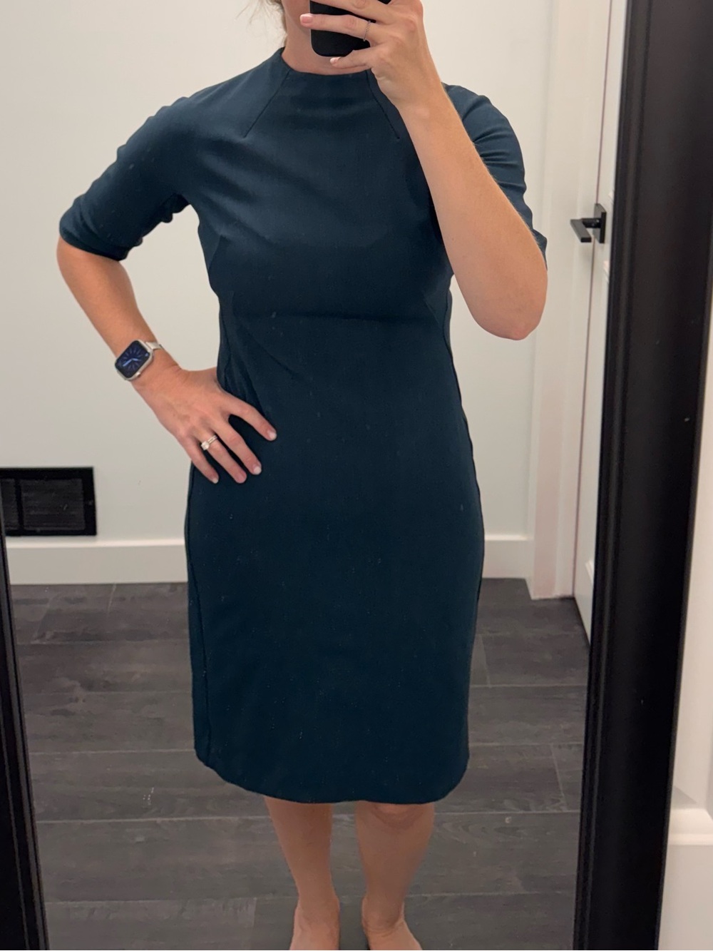 MM Lafleur Teal Midi Sheath Dress